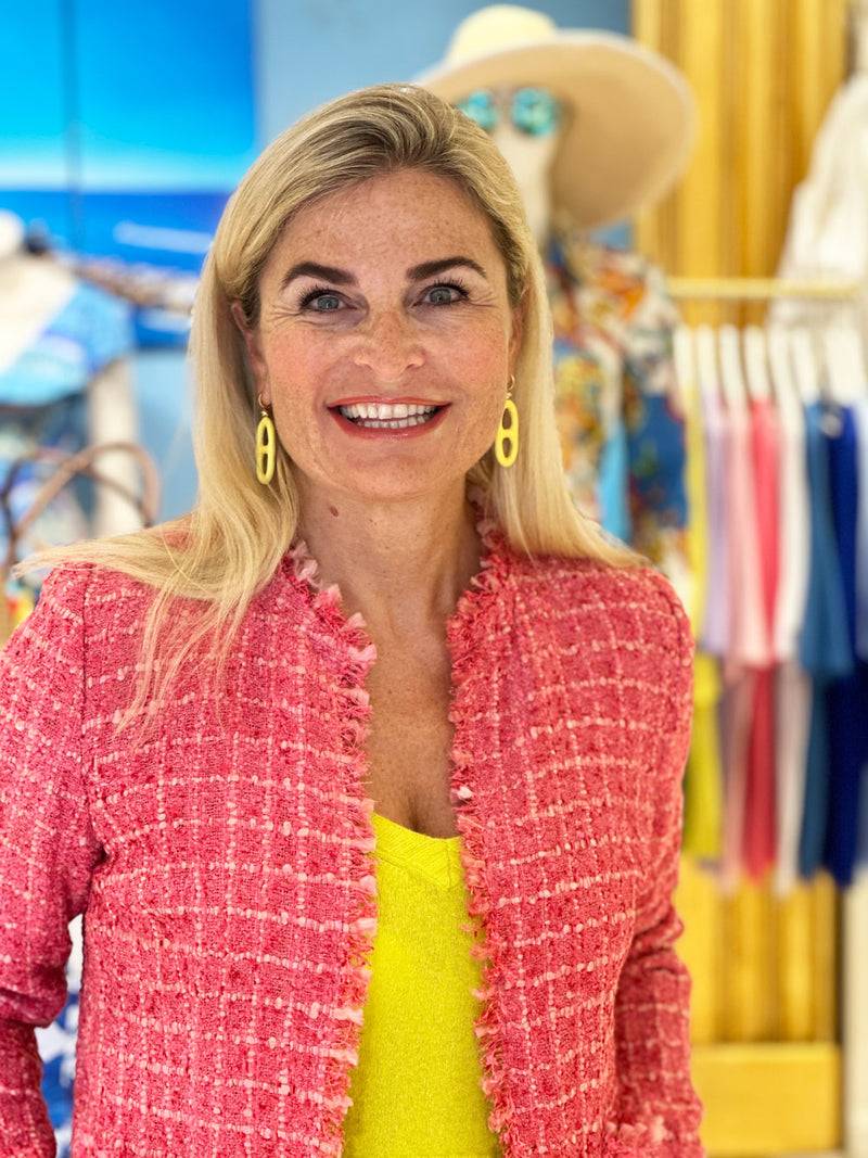 fleur Bouclé Jacke Koralle