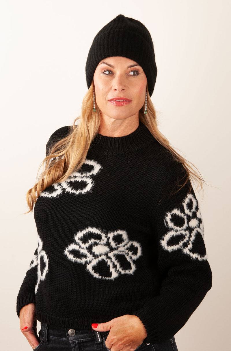 Fleur Kaschmir Mütze Schwarz