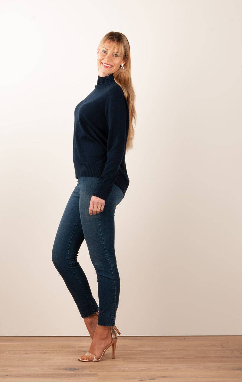 Fleur Kaschmir Pullover Dunkelblau