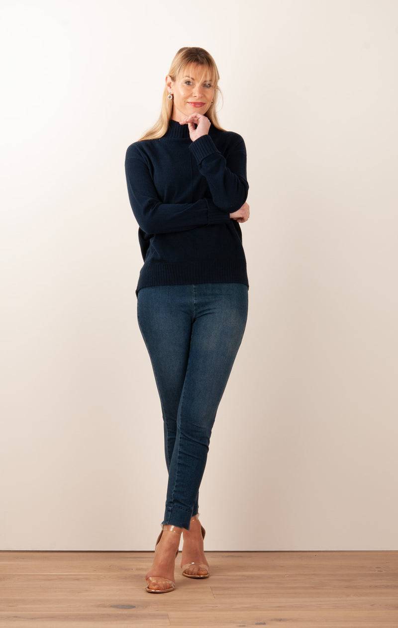 Fleur Kaschmir Pullover Dunkelblau