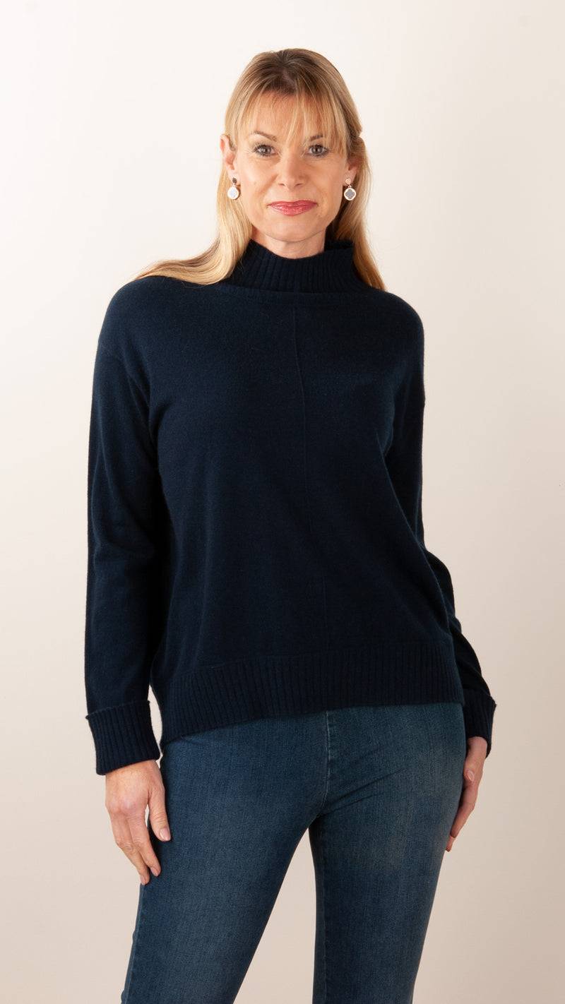 fleur Kaschmir Pullover Dunkelblau