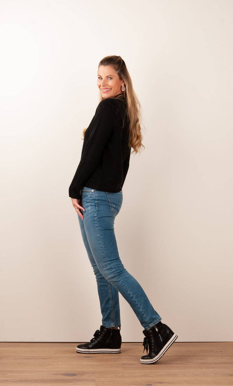 Fleur Kaschmir Pullover Schwarz