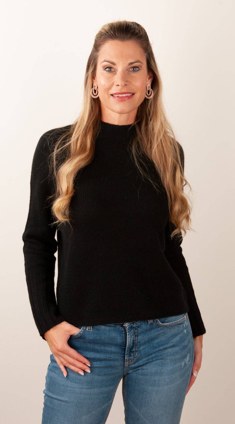 fleur Kaschmir Pullover Schwarz