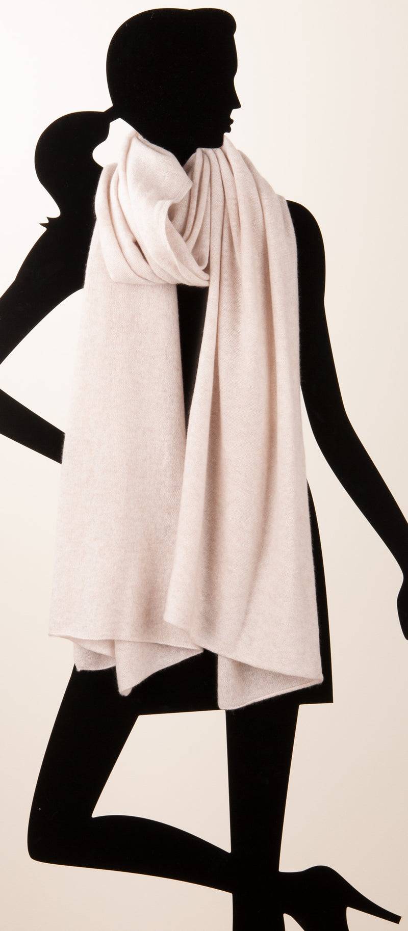 fleur Kaschmir Schal Hellbeige