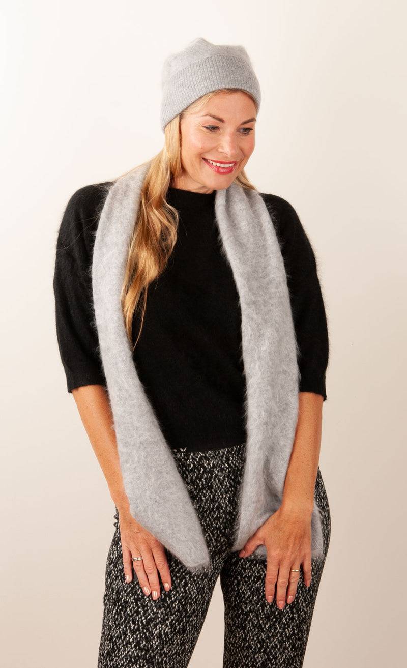 Fleur Kaschmir Schal Melange Grau