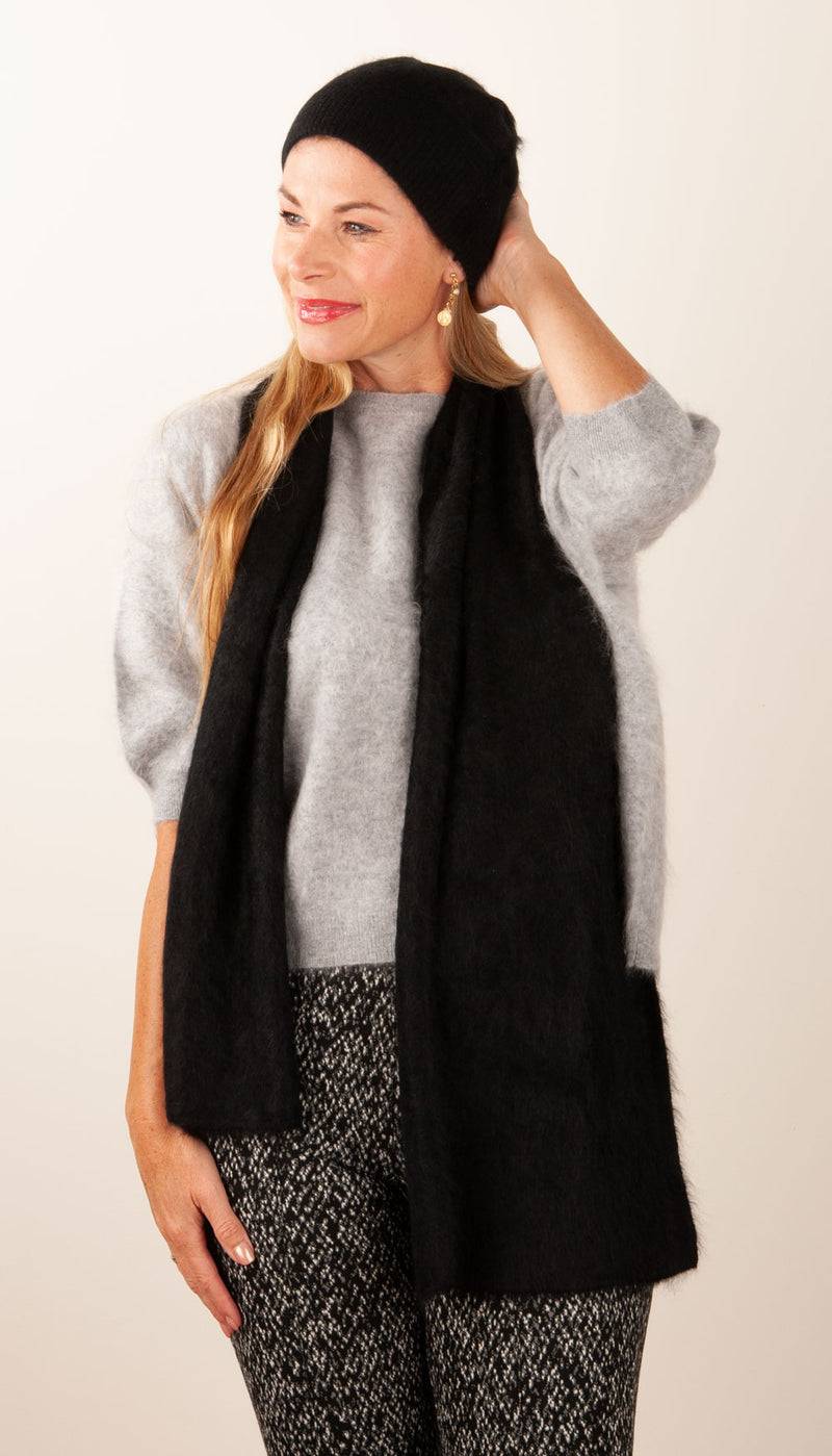 Fleur Kaschmir Schal Schwarz