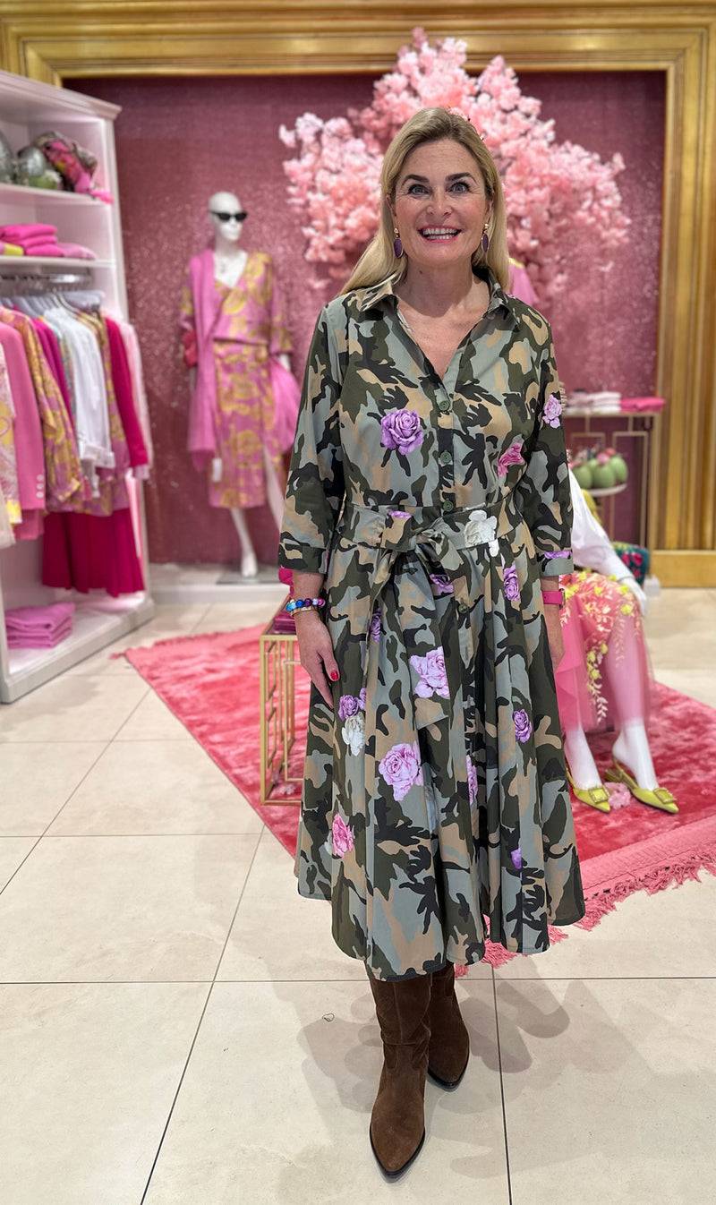 Fleur Kleid „Camouflage“ Grün | Oliv