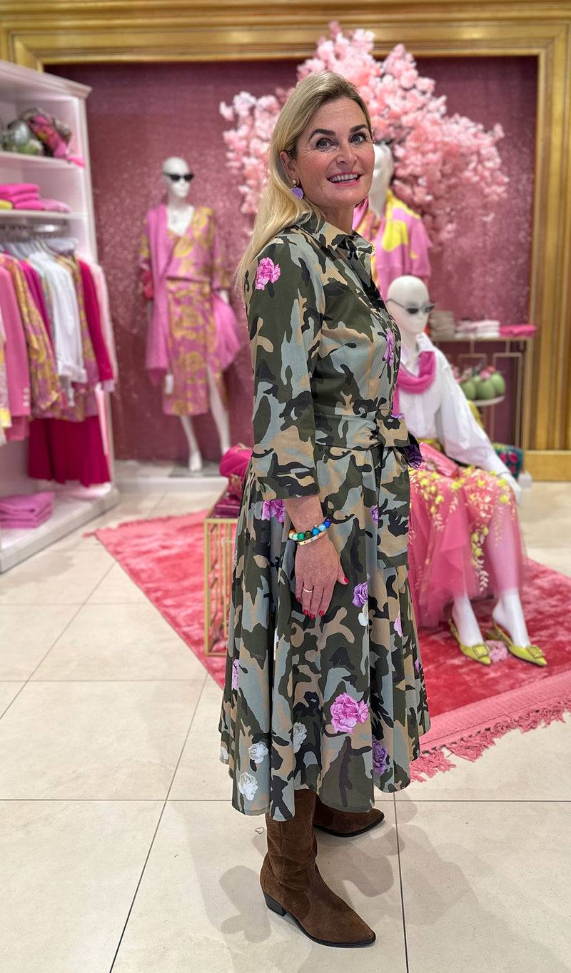 Fleur Kleid „Camouflage“ Grün | Oliv