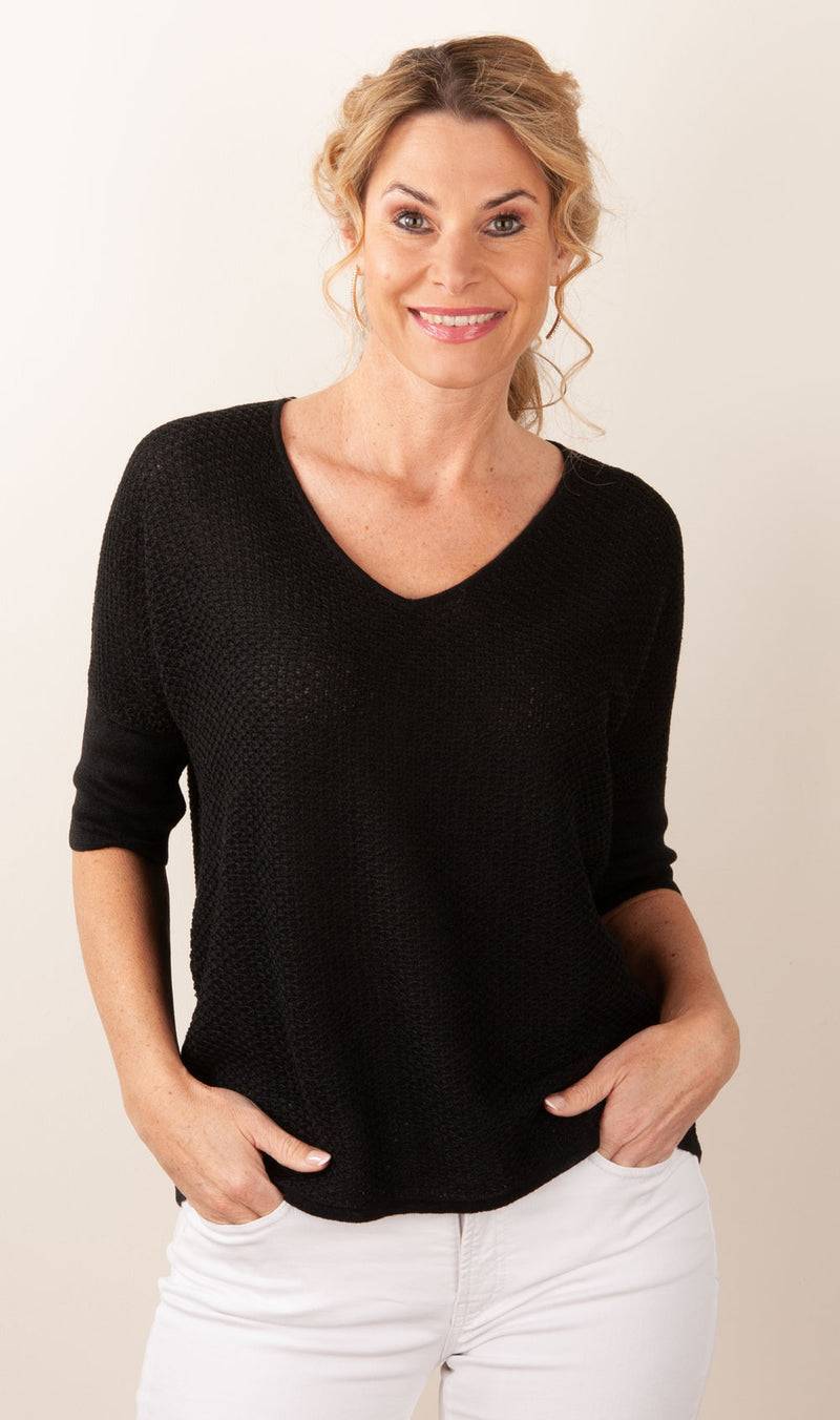 fleur Pullover Schwarz