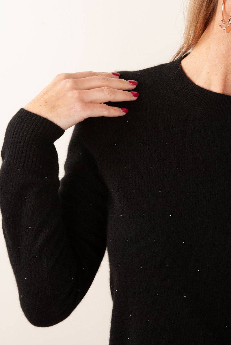 Fleur Pullover „Strass“ Schwarz