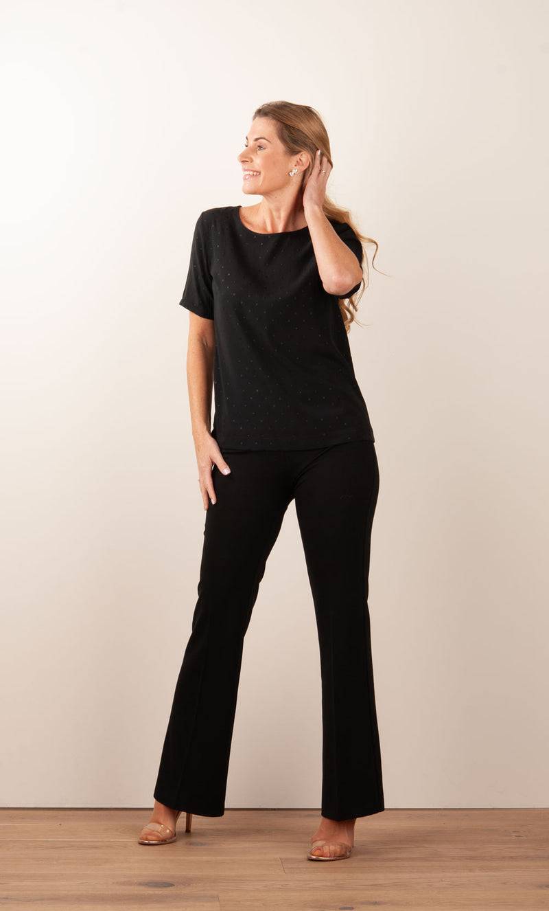 Fleur Seiden Shirt Schwarz