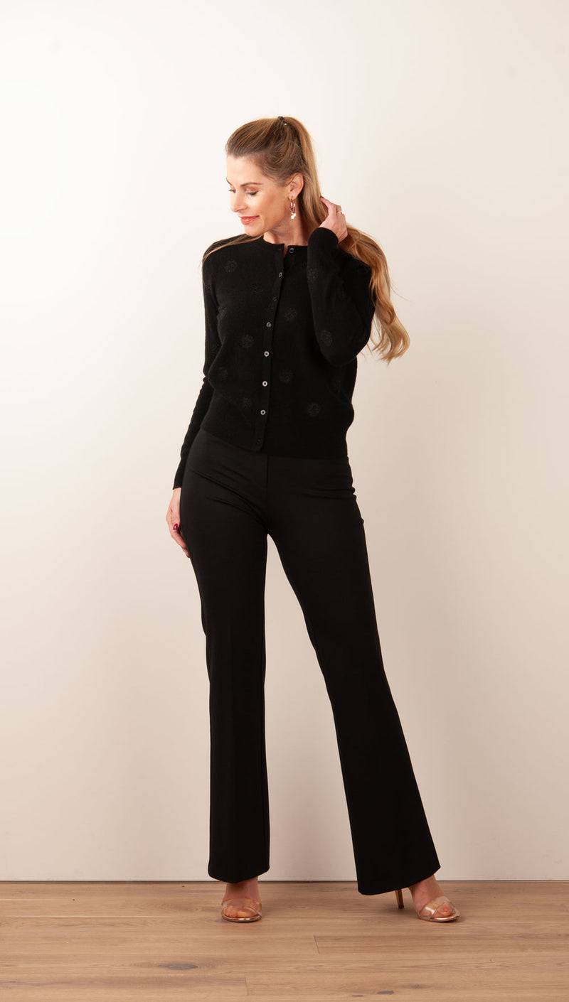 Fleur Strickjacke „Tupfen“ Schwarz