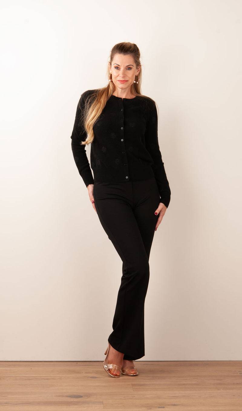 Fleur Strickjacke „Tupfen“ Schwarz