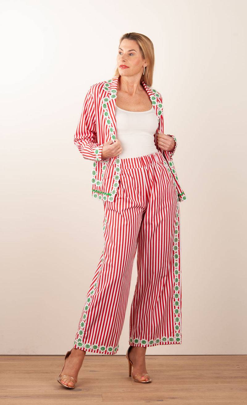 Flora Sardalou Anzug Weiß | Rot