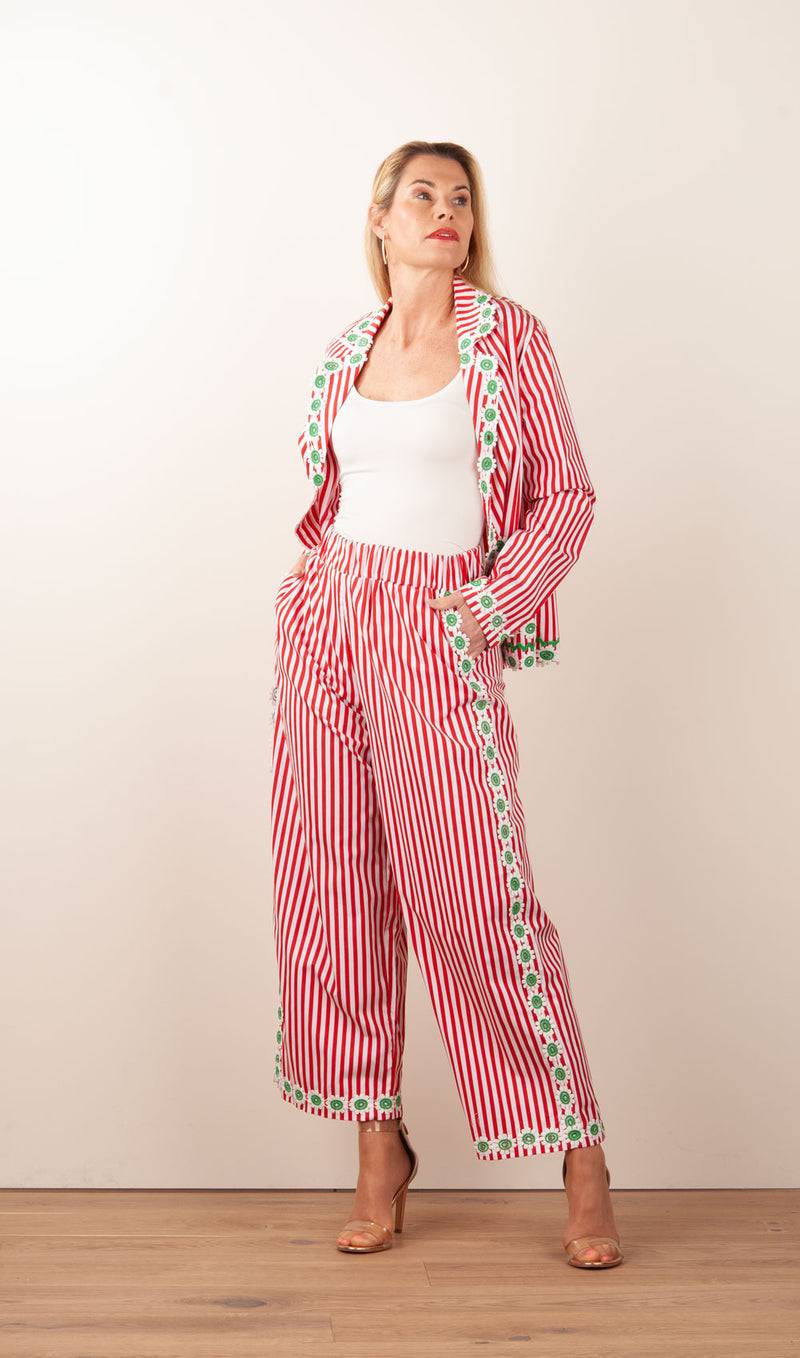 Flora Sardalou Anzug Weiß | Rot