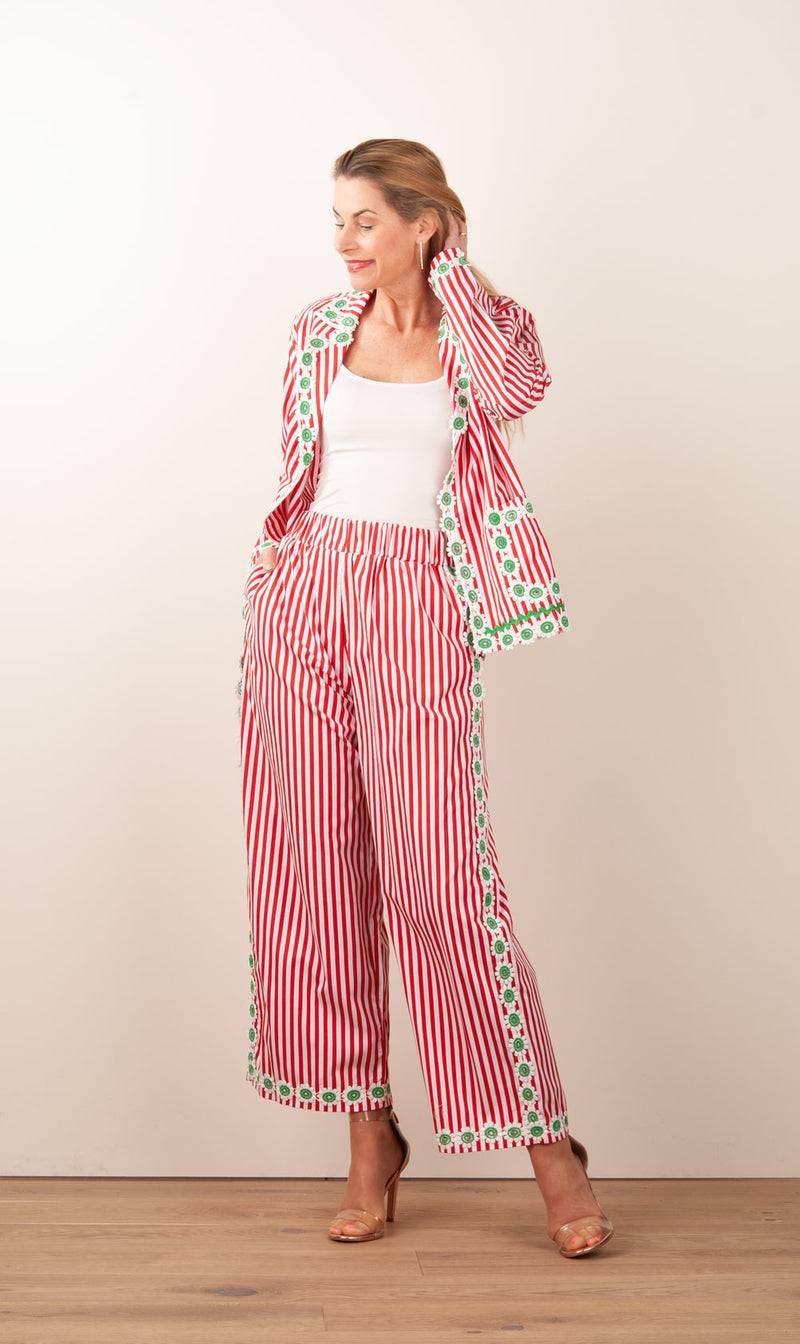 Flora Sardalou Anzug Weiß | Rot