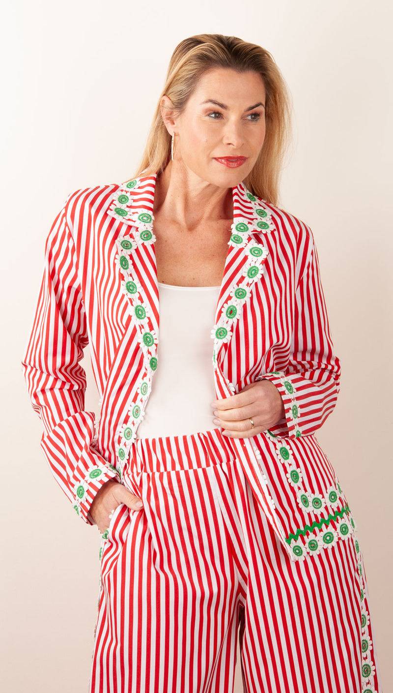 Flora Sardalou Anzug Weiß | Rot