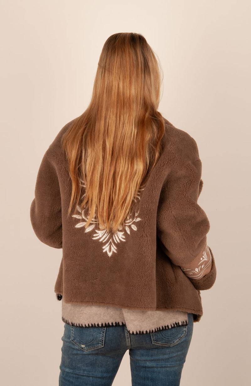 Glox Fake-Fur-Jacke Cookie