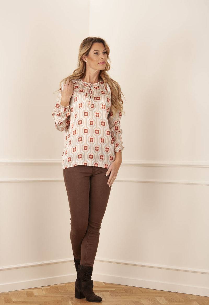 Grace Blusenshirt „Blumen“ Mint | Multicolor