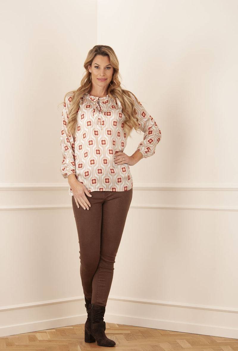 Grace Blusenshirt „Blumen“ Mint | Multicolor
