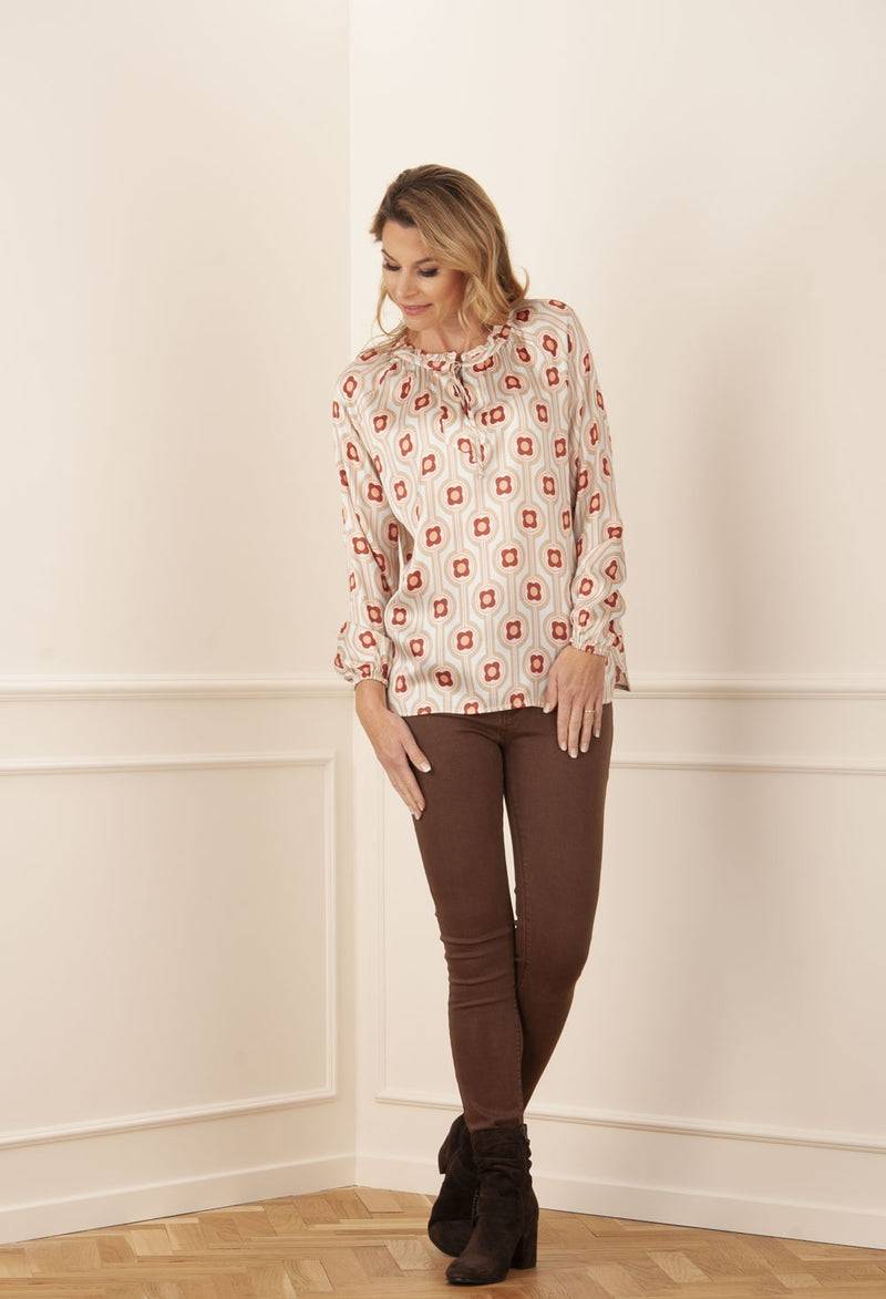 Grace Blusenshirt „Blumen“ Mint | Multicolor