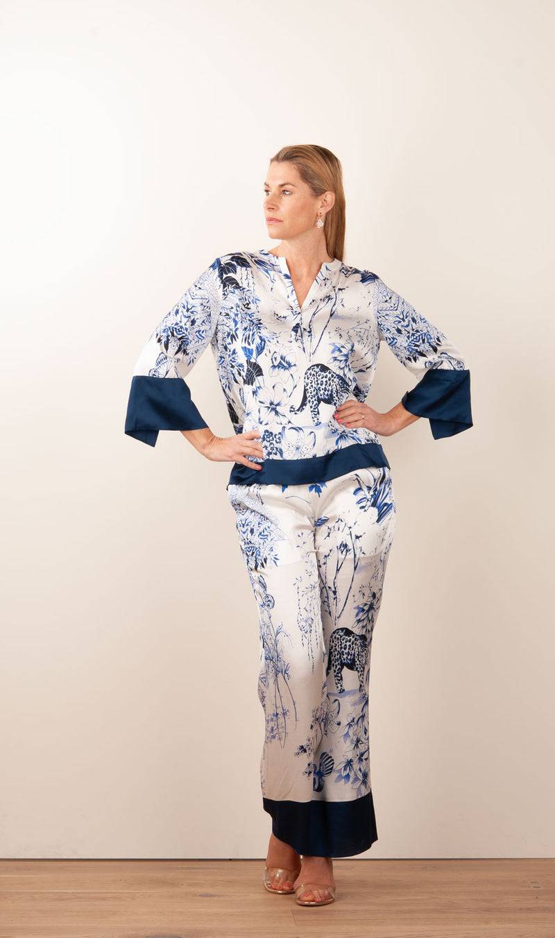 Grace Hose Blau | Grün | Multicolor