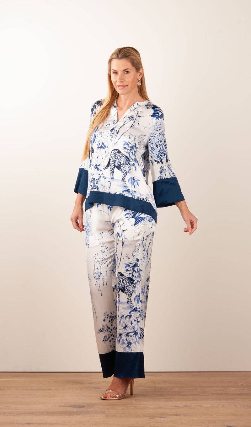 Grace Hose Blau | Grün | Multicolor