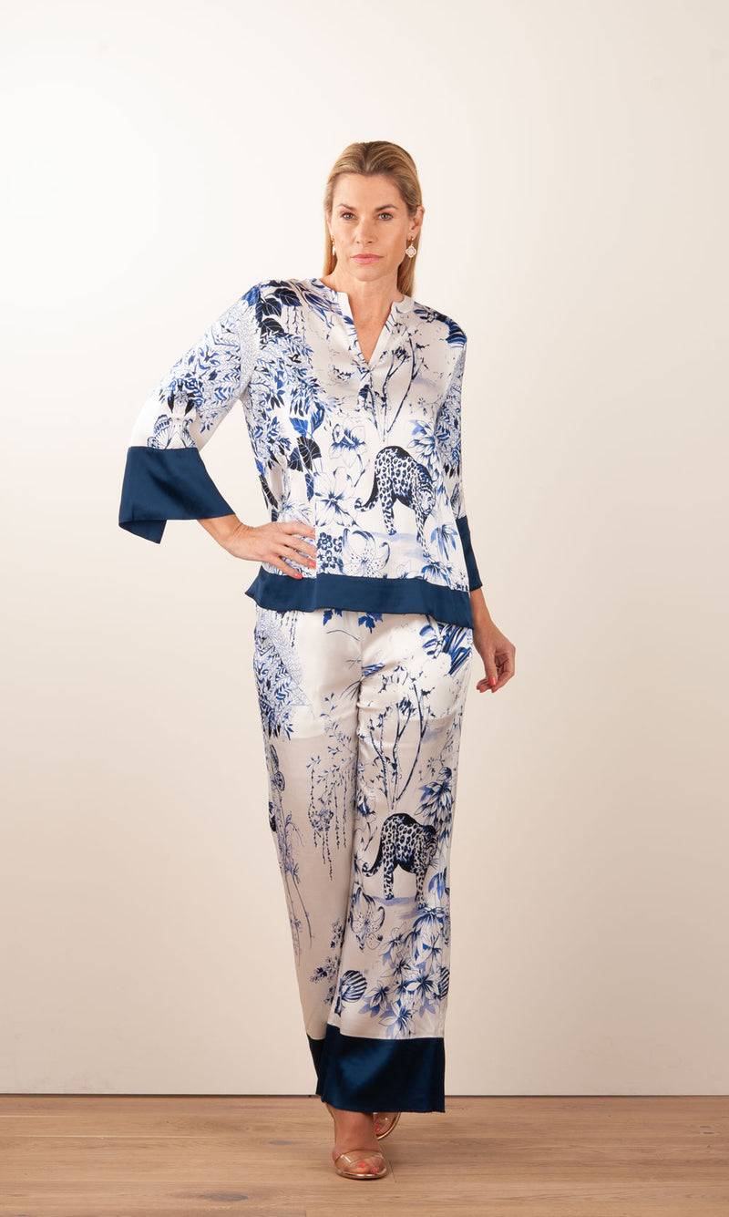 Grace Hose Blau | Grün | Multicolor