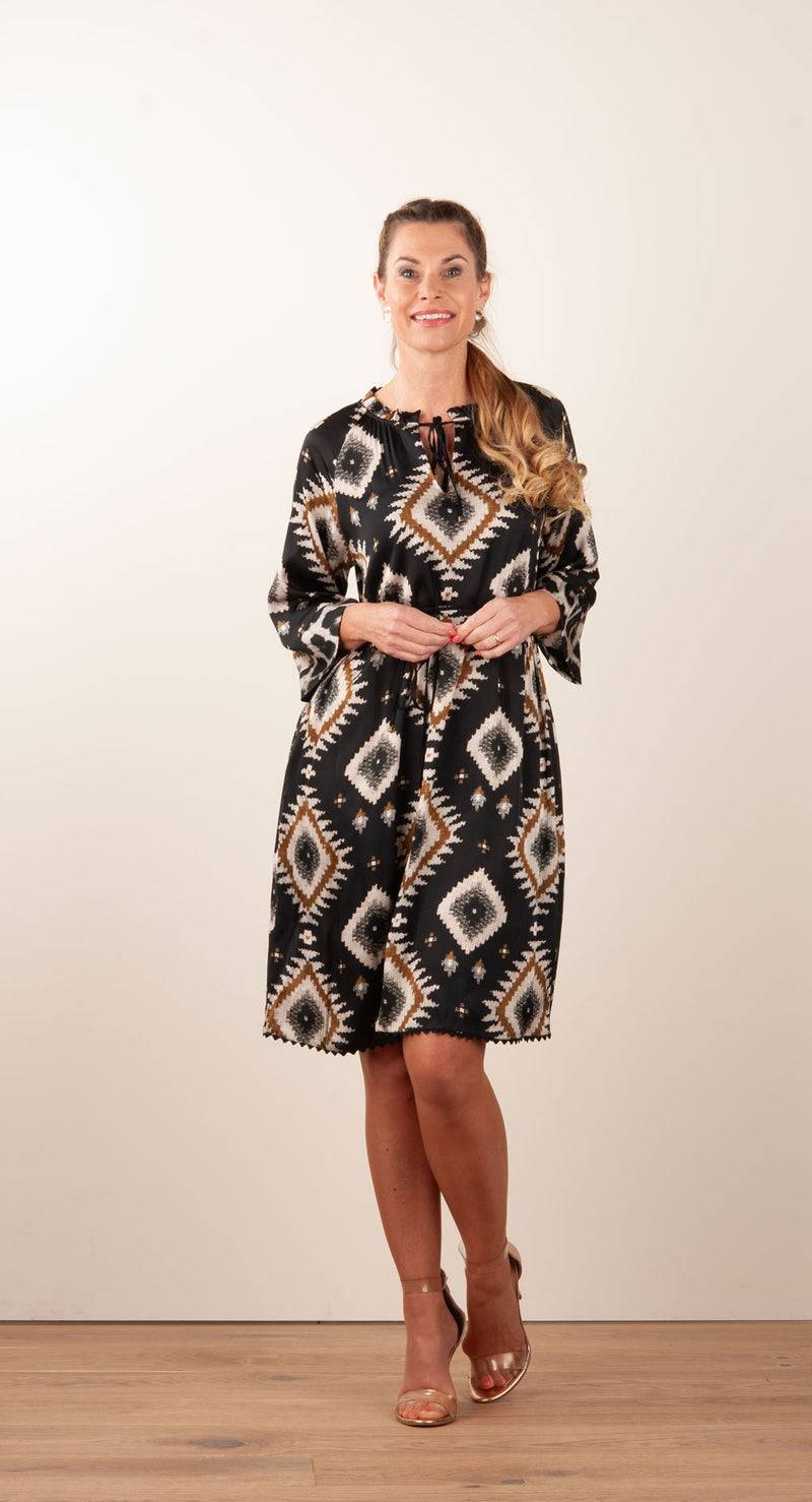 Grace Kleid Schwarz | Multicolor