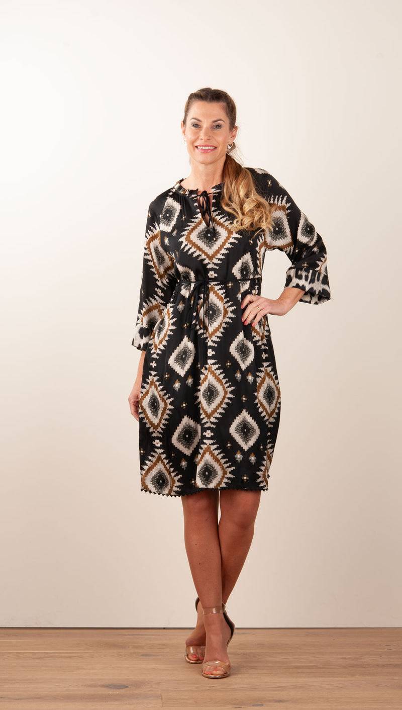 Grace Kleid Schwarz | Multicolor