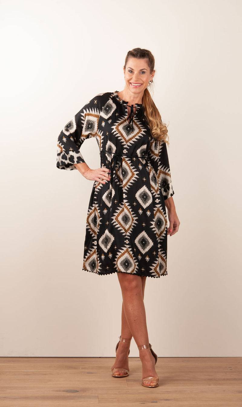 Grace Kleid Schwarz | Multicolor