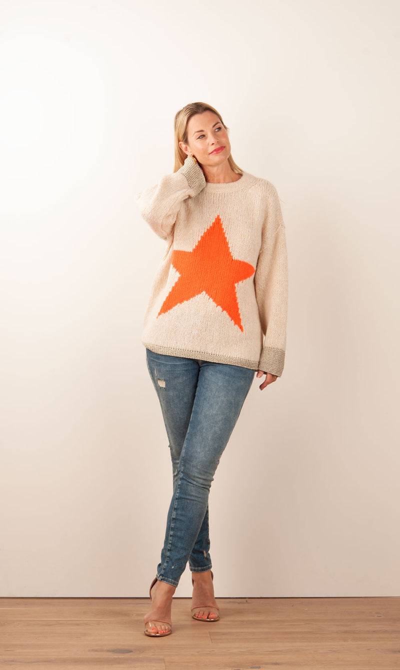 Grace Pullover Beige | Orange