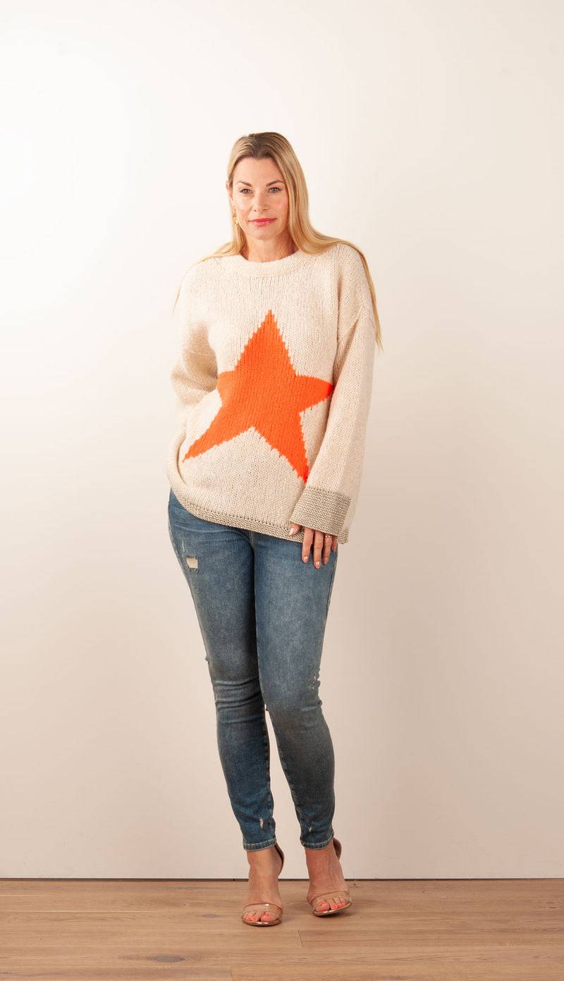 Grace Pullover Beige | Orange