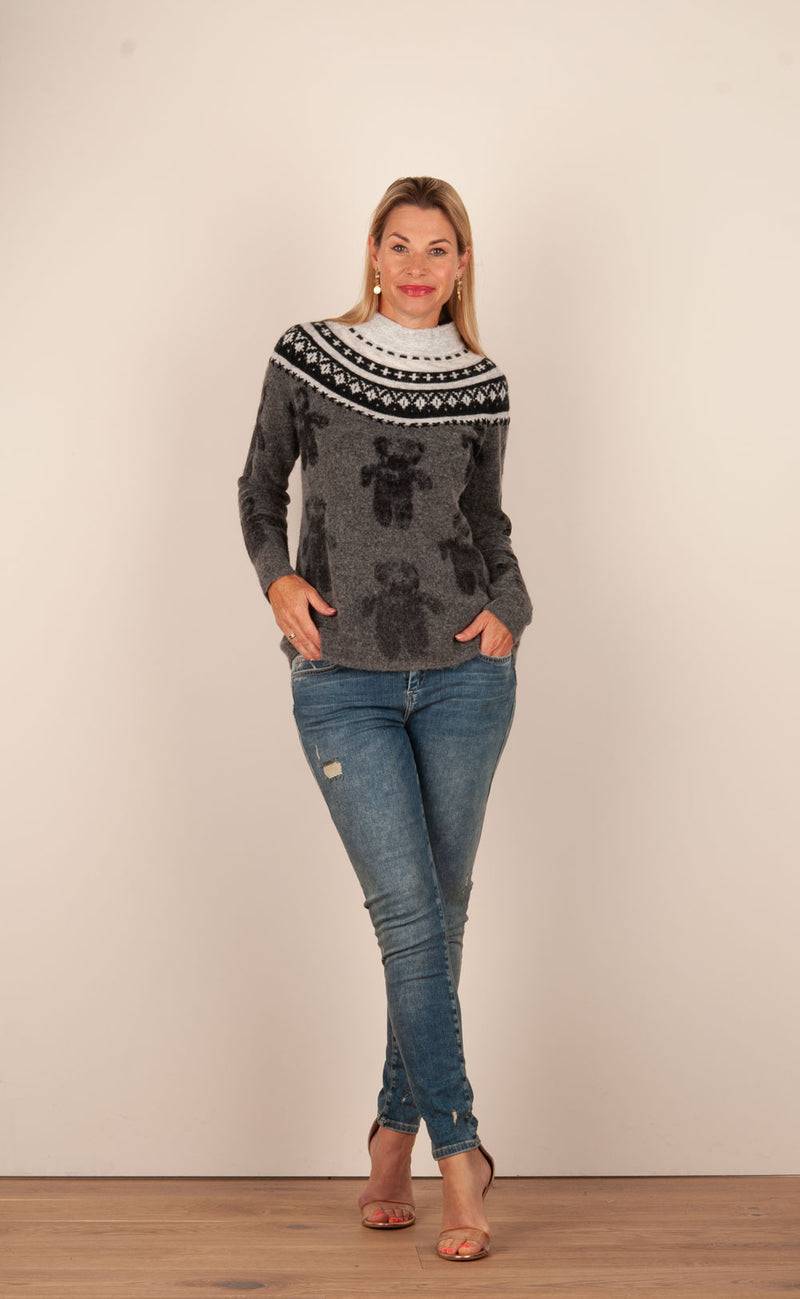 Grace Pullover Grau | Schwarz | Weiß