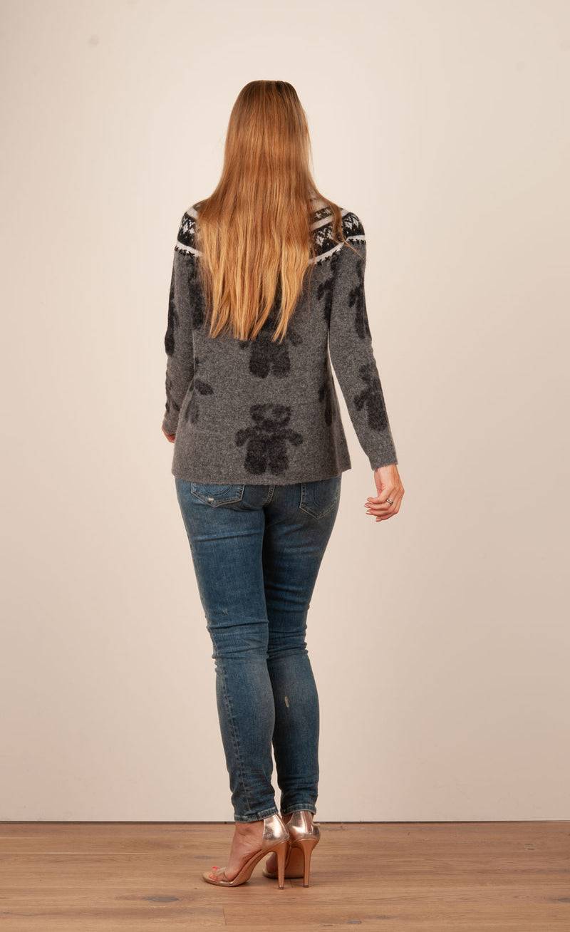 Grace Pullover Grau | Schwarz | Weiß