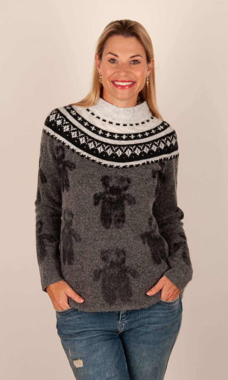 Grace Pullover Grau | Schwarz | Weiß