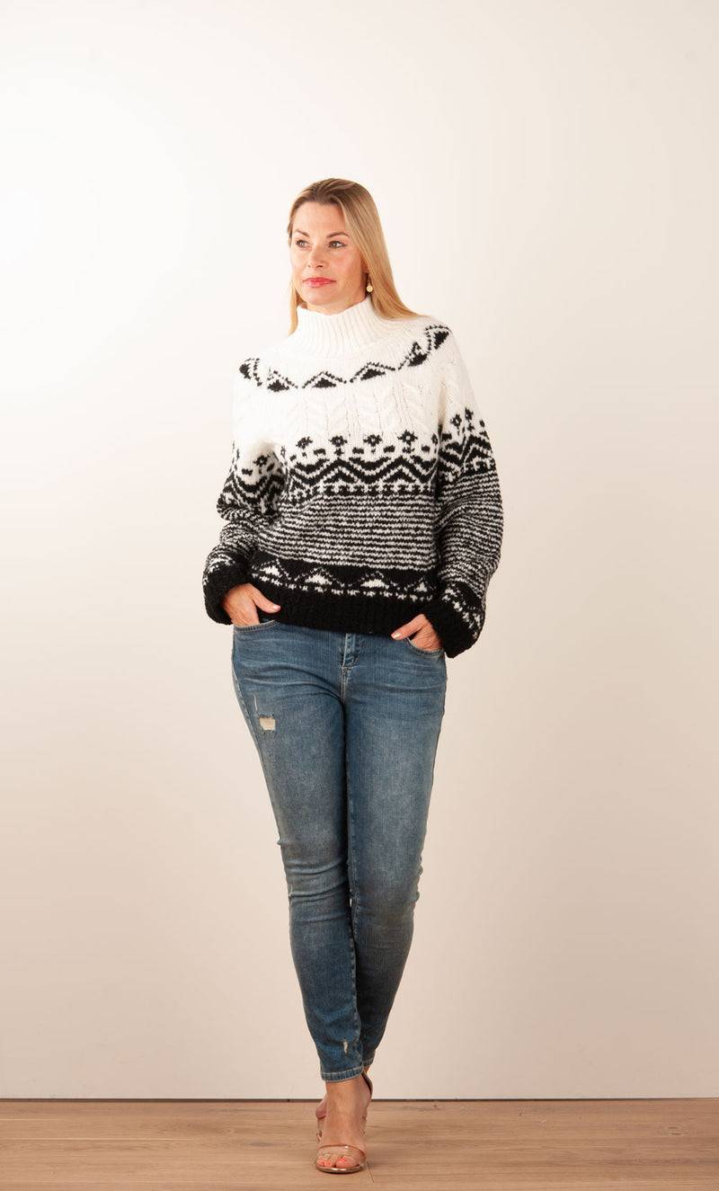 Grace Pullover Schwarz | Weiß