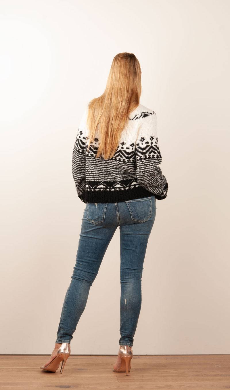 Grace Pullover Schwarz | Weiß