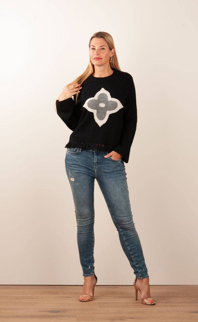 Grace Pullover Schwarz | Weiß | Grau