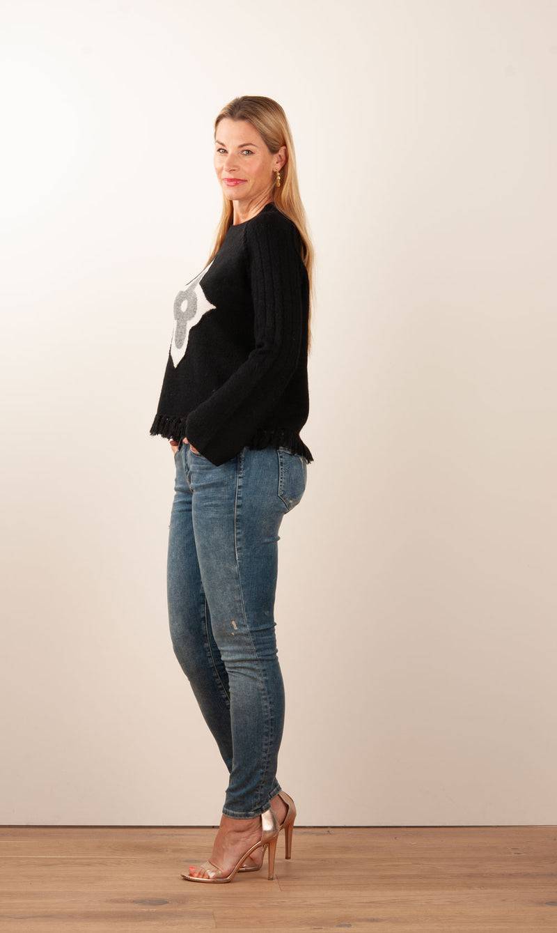 Grace Pullover Schwarz | Weiß | Grau