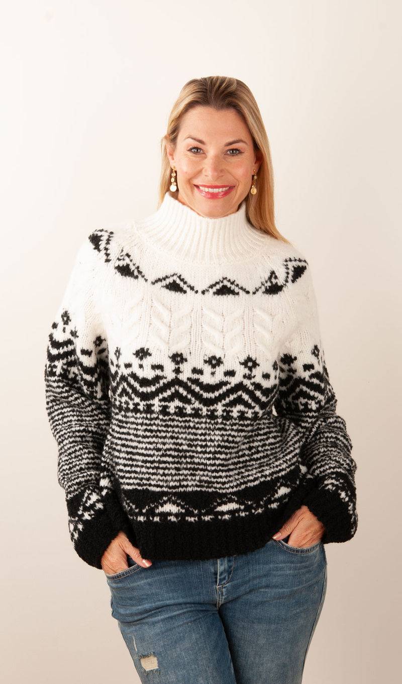 Grace Pullover Schwarz | Weiß