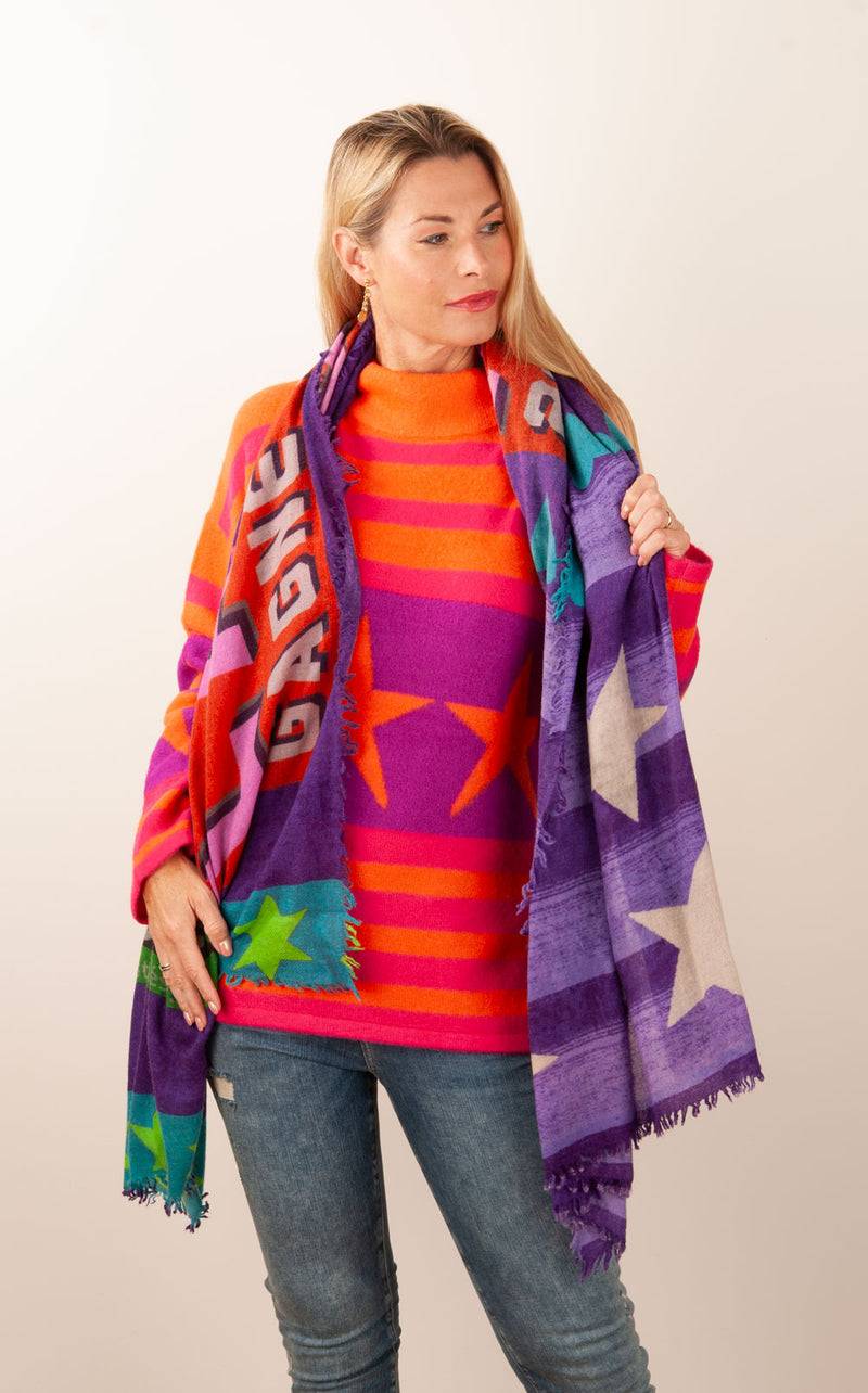 Grace Schal „L´Amour“ Lila | Multicolor