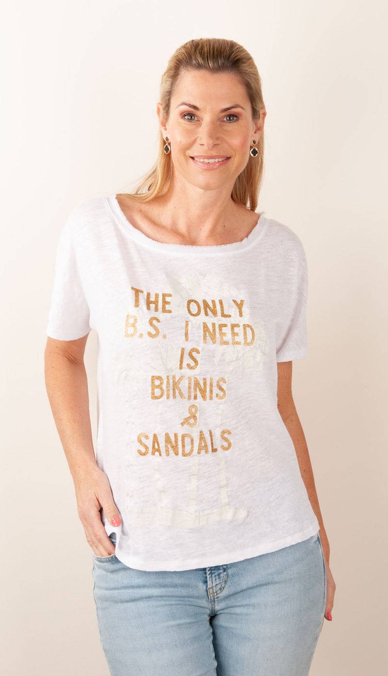 Grace T-Shirt „The Only“ Weiß | Gold