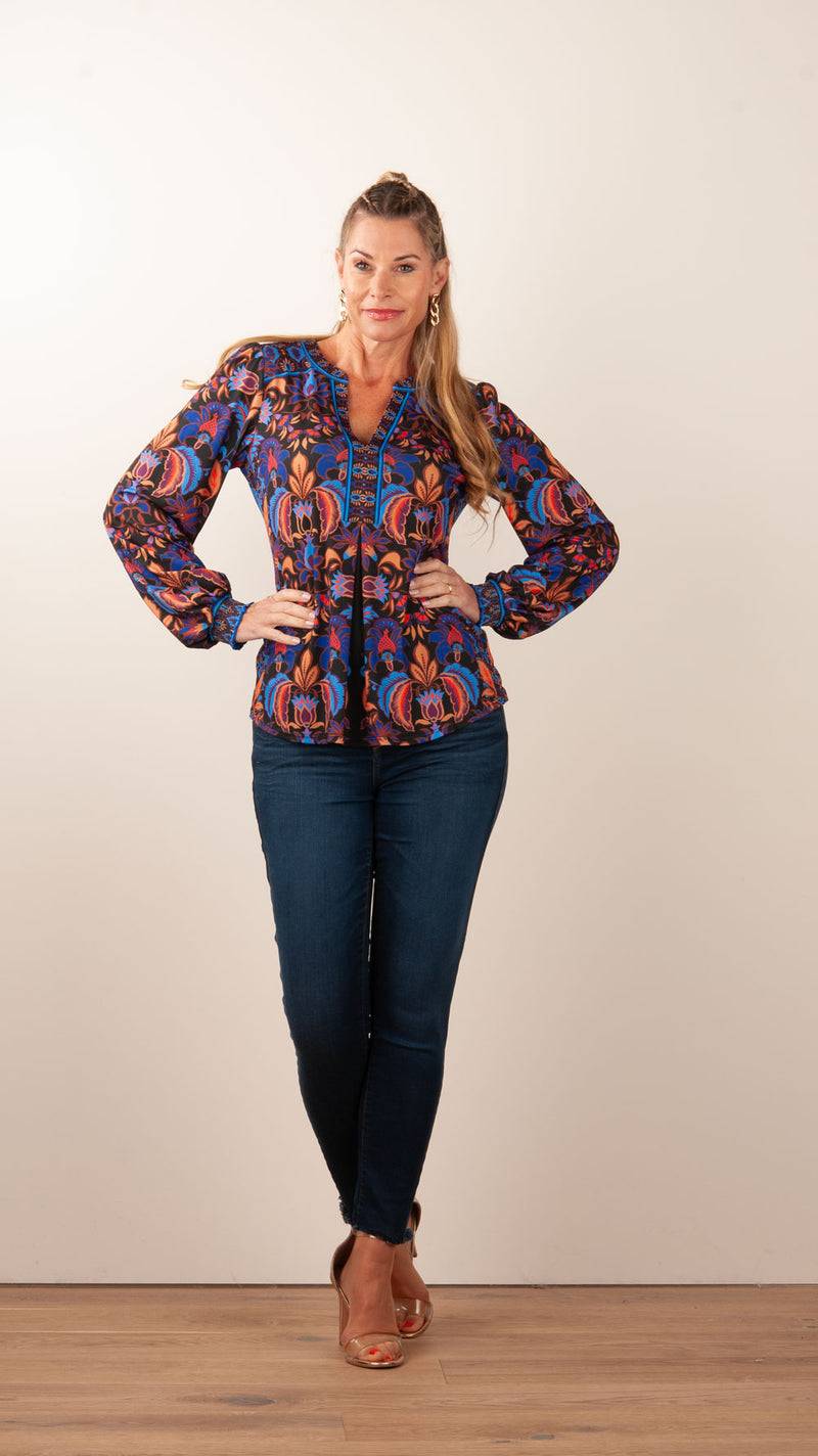 Hale Bob Blusenshirt Schwarz | Blau | Multicolor