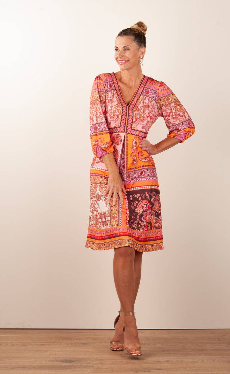 Hale Bob Kleid Rosa | Orange | Multicolor
