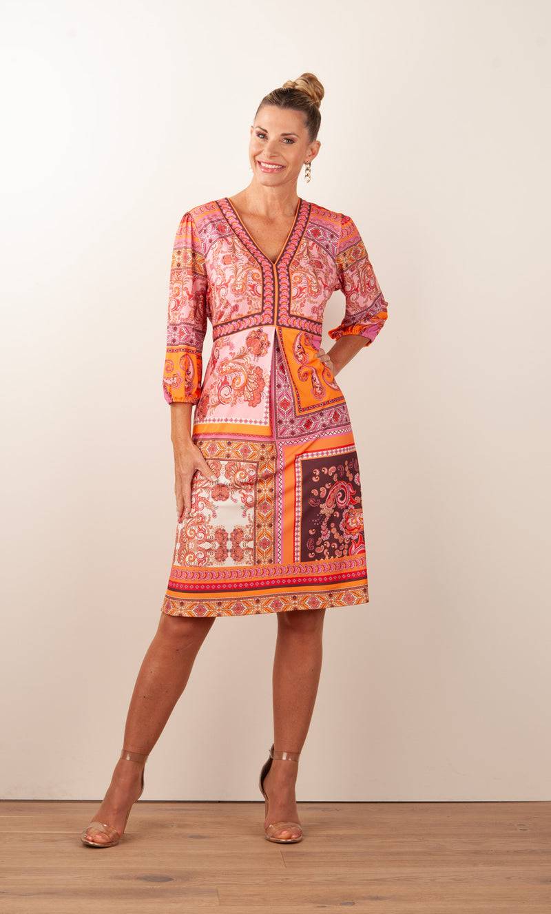 Hale Bob Kleid Rosa | Orange | Multicolor