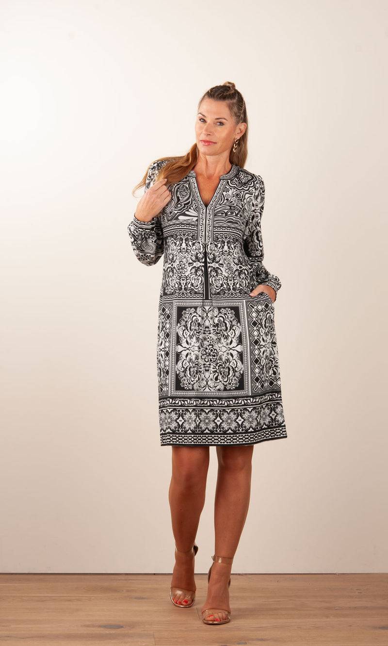 Hale Bob Kleid Schwarz | Weiß