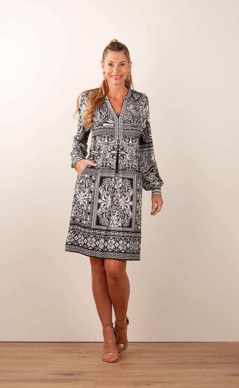 Hale Bob Kleid Schwarz | Weiß