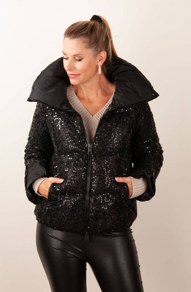 Herno Daunenjacke „Pailletten“ Schwarz