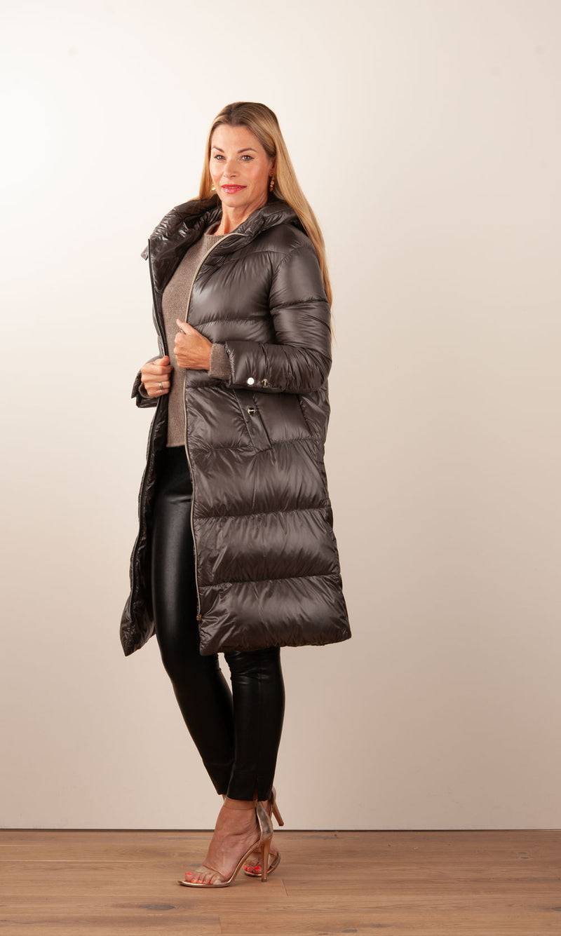 Herno Daunenmantel Dunkeltaupe